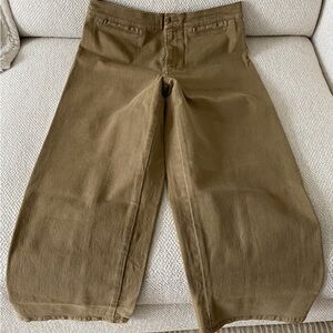 Madewell Emmet Wide-Leg Pants in Olive Brown